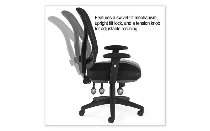 Alera Alera Aeson Series Chaise de bureau multifonction, supporte jusqu'à 124,7 kg, hauteur d'assise de 38,1 à 47,8 cm, assise/dossier noir, piètement noir