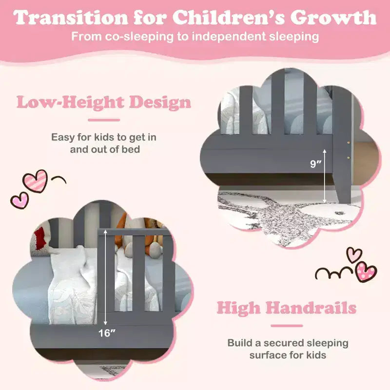 Lit cabane Costway pour enfants taille double avec fenêtre clôturée, lattes en bois et 2 étagères de rangement