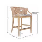 Tabouret de bar Martha Stewart 25 Playa en rotin tressé à la main, hauteur comptoir