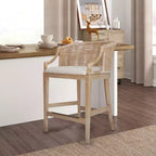 Tabouret de bar Martha Stewart 25 Playa en rotin tressé à la main, hauteur comptoir