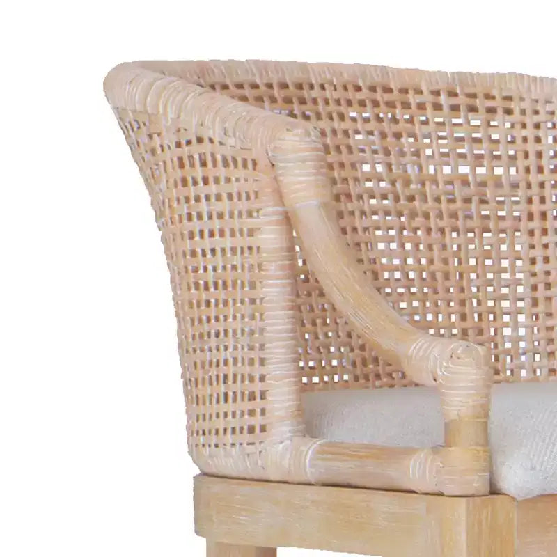 Tabouret de bar Martha Stewart 25 Playa en rotin tressé à la main, hauteur comptoir