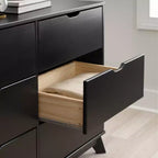 Commode à 6 tiroirs Pensy en bois massif de style Mid-Century Modern - Powell