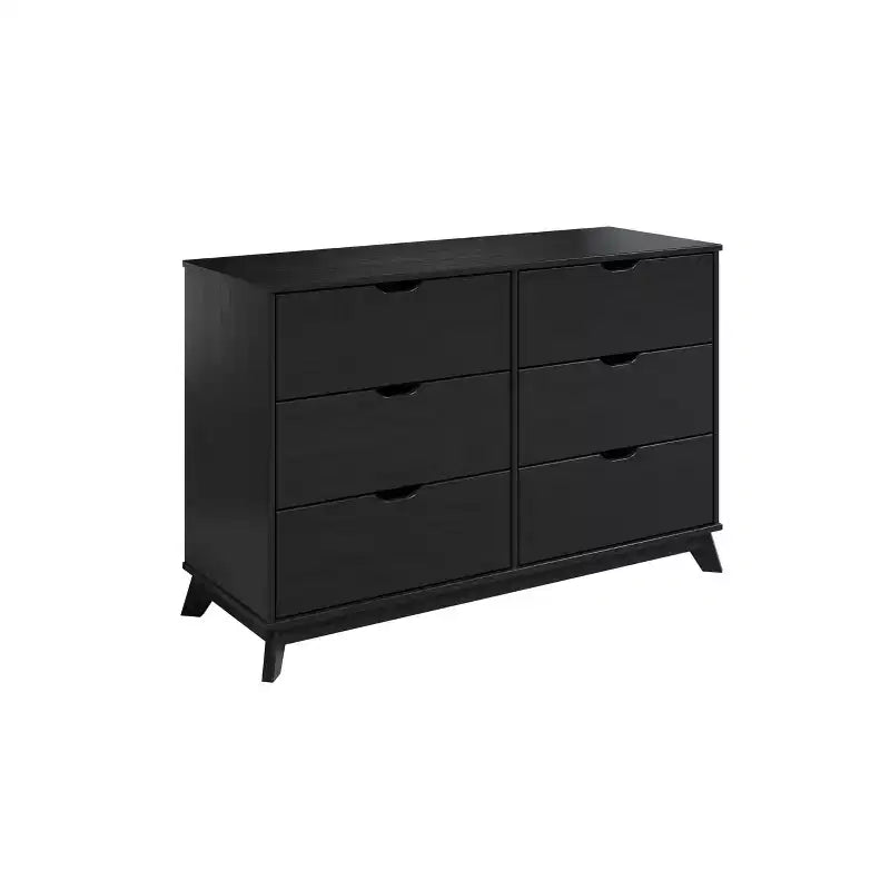 Commode à 6 tiroirs Pensy en bois massif de style Mid-Century Modern - Powell