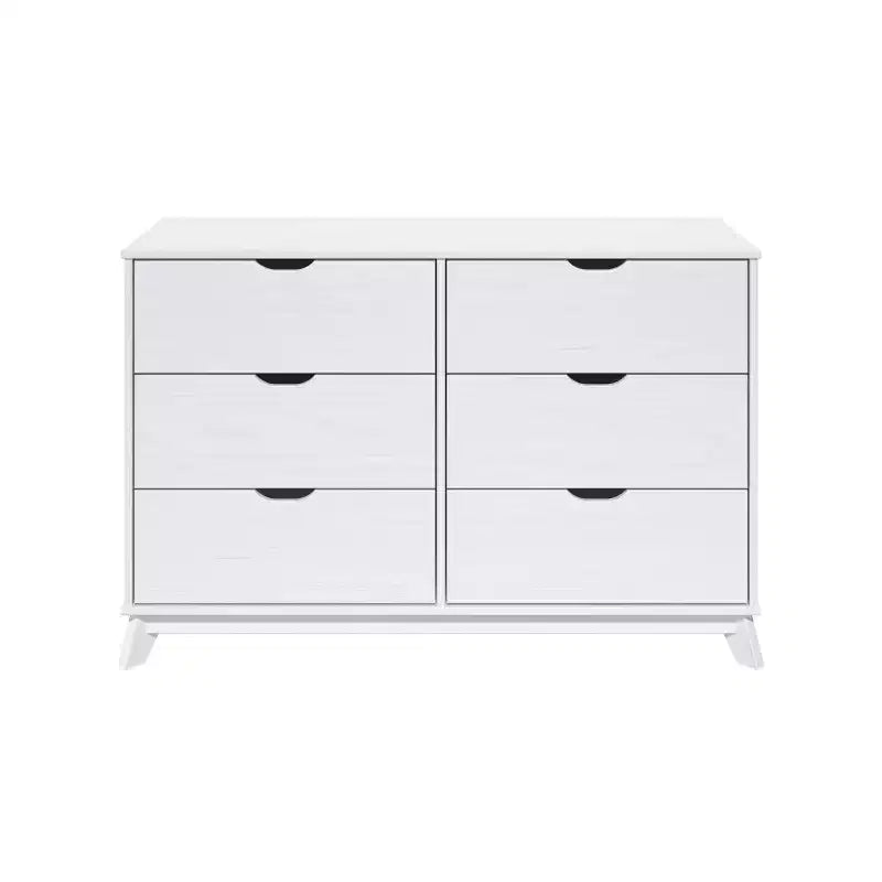 Commode à 6 tiroirs Pensy en bois massif de style Mid-Century Modern - Powell