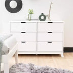 Commode à 6 tiroirs Pensy en bois massif de style Mid-Century Modern - Powell