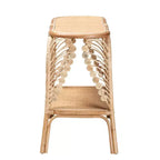 Console Table bali & pari Bastet 2 niveaux en rotin naturel marron style bohème moderne