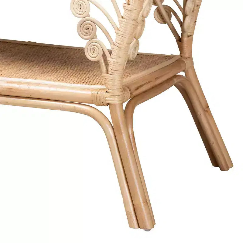 Console Table bali & pari Bastet 2 niveaux en rotin naturel marron style bohème moderne