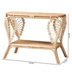 Console Table bali & pari Bastet 2 niveaux en rotin naturel marron style bohème moderne