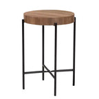 Table d'appoint Baxton Studio Savion moderne industrielle en bois finition noyer et métal noir