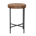 Table d'appoint Baxton Studio Savion moderne industrielle en bois finition noyer et métal noir