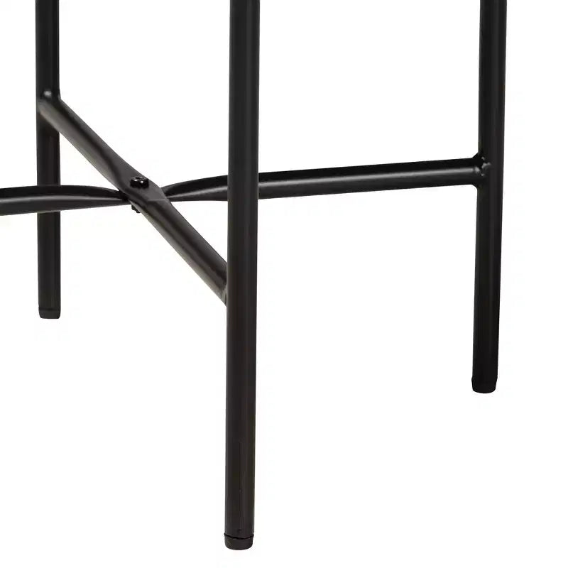 Table d'appoint Baxton Studio Savion moderne industrielle en bois finition noyer et métal noir