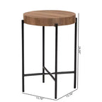 Table d'appoint Baxton Studio Savion moderne industrielle en bois finition noyer et métal noir