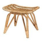 Repose-pieds en rotin marron naturel de style bohème moderne bali & pari Earvin