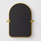 Dovelina Arch Miroir de salle de bain avec cadre en métal, pivotant, ensemble de 2 miroirs suspendus