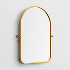 Dovelina Arch Miroir de salle de bain avec cadre en métal, pivotant, ensemble de 2 miroirs suspendus