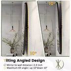 Dovelina Arch Miroir de salle de bain avec cadre en métal, pivotant, ensemble de 2 miroirs suspendus