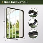 Miroir Mural Dovelina, Rectangle, Cadre Métallique, pour Salle de Bain