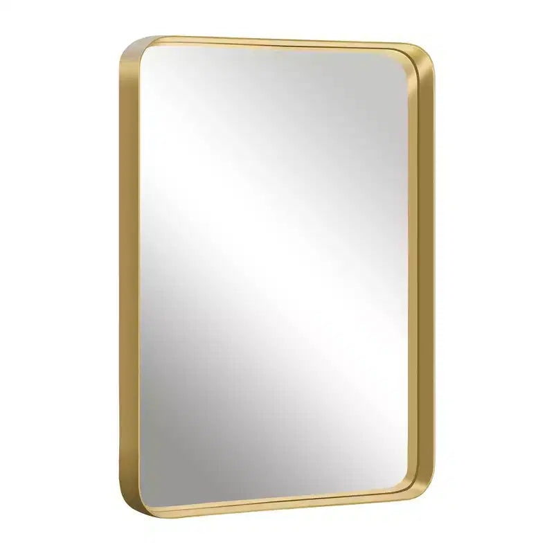 Miroir Mural Dovelina, Rectangle, Cadre Métallique, pour Salle de Bain