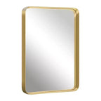 Miroir Mural Dovelina, Rectangle, Cadre Métallique, pour Salle de Bain