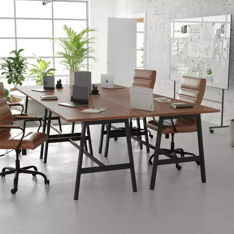 Flash Furniture Table de conférence Redmond commerciale 60x30 avec plateau en stratifié double face de 2,5 cm d'épaisseur avec bordure en PVC et piètement en acier robuste en A