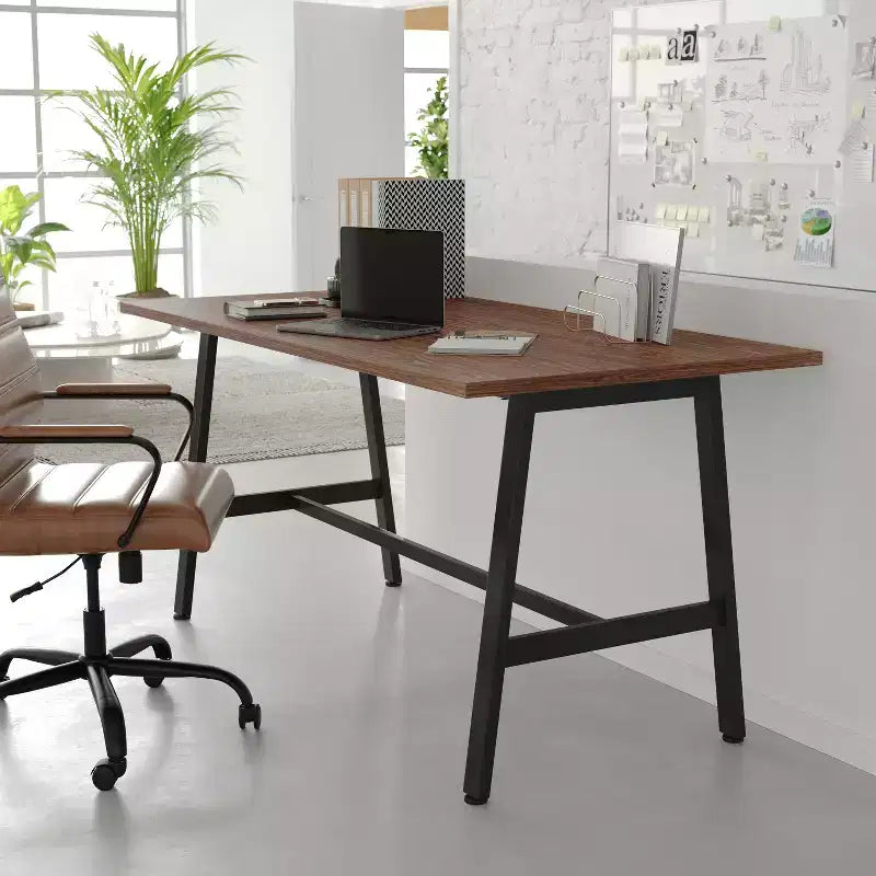 Flash Furniture Table de conférence Redmond commerciale 60x30 avec plateau en stratifié double face de 2,5 cm d'épaisseur avec bordure en PVC et piètement en acier robuste en A