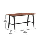 Flash Furniture Table de conférence Redmond commerciale 60x30 avec plateau en stratifié double face de 2,5 cm d'épaisseur avec bordure en PVC et piètement en acier robuste en A