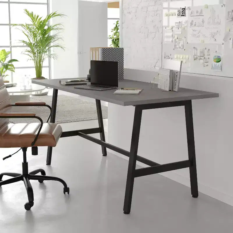 Flash Furniture Table de conférence Redmond commerciale 60x30 avec plateau en stratifié double face de 2,5 cm d'épaisseur avec bordure en PVC et piètement en acier robuste en A