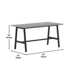 Flash Furniture Table de conférence Redmond commerciale 60x30 avec plateau en stratifié double face de 2,5 cm d'épaisseur avec bordure en PVC et piètement en acier robuste en A