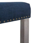 WestinTrends 24 Tabouret de comptoir rembourré à siège de selle (lot de 2), Gris antique/Bleu marine