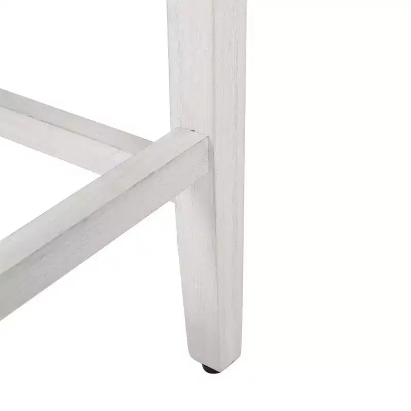 Tabouret de comptoir WestinTrends 24 po avec assise rembourrée (ensemble de 2), blanc antique/beige
