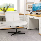 Costway Chaise de Bureau sans Accoudoirs Moderne Pivotante avec Hauteur Réglable Gris/Marron/Beige