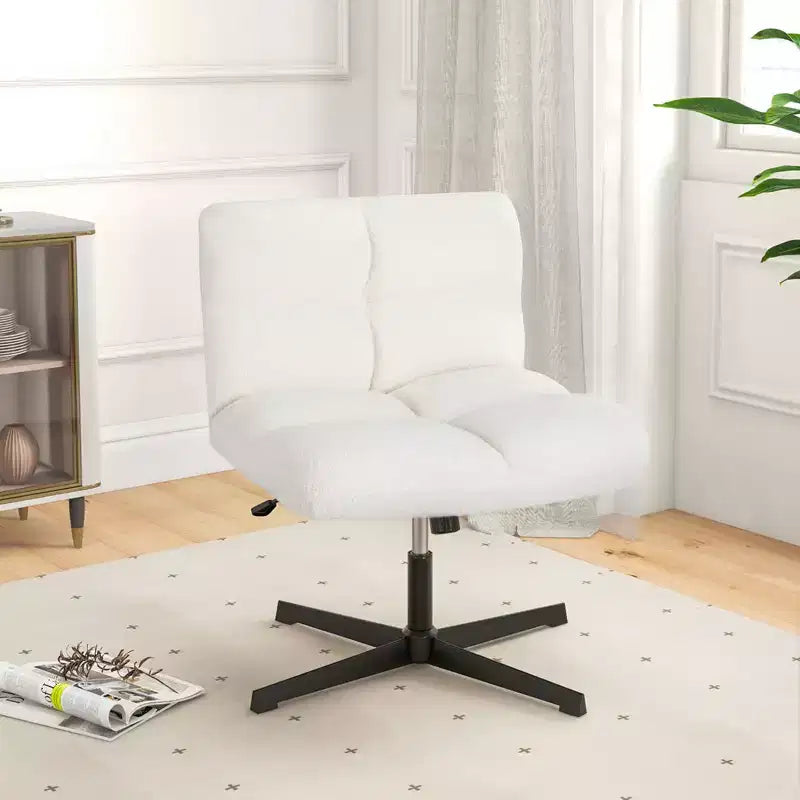 Costway Chaise de Bureau sans Accoudoirs Moderne Pivotante avec Hauteur Réglable Gris/Marron/Beige