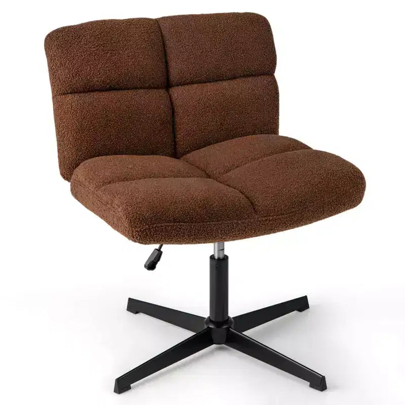 Costway Chaise de Bureau sans Accoudoirs Moderne Pivotante avec Hauteur Réglable Gris/Marron/Beige