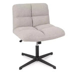 Costway Chaise de Bureau sans Accoudoirs Moderne Pivotante avec Hauteur Réglable Gris/Marron/Beige