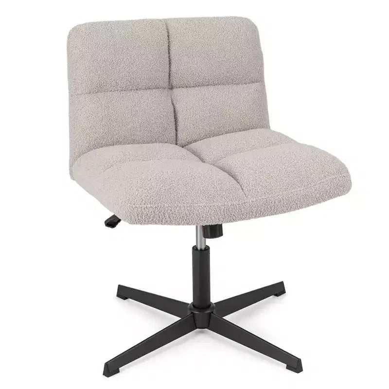 Costway Chaise de Bureau sans Accoudoirs Moderne Pivotante avec Hauteur Réglable Gris/Marron/Beige