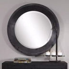 Miroir mural surdimensionné rond Uttermost Frazier gris foncé de 40