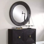 Miroir mural surdimensionné rond Uttermost Frazier gris foncé de 40