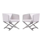 Lot de 2 chaises d'appoint de salon en similicuir Hollywood - Manhattan Comfort
