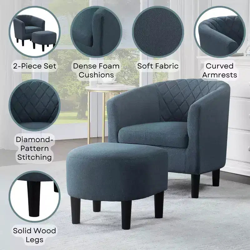 Breighton Home Prenez Place Fauteuil d'appoint Roosevelt avec Ottoman