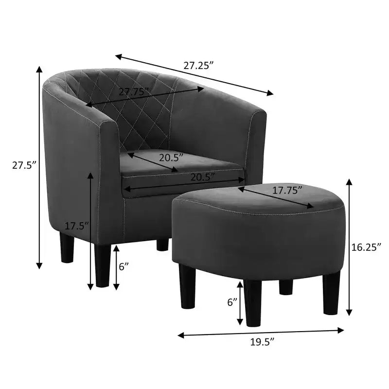 Breighton Home Prenez Place Fauteuil d'appoint Roosevelt avec Ottoman