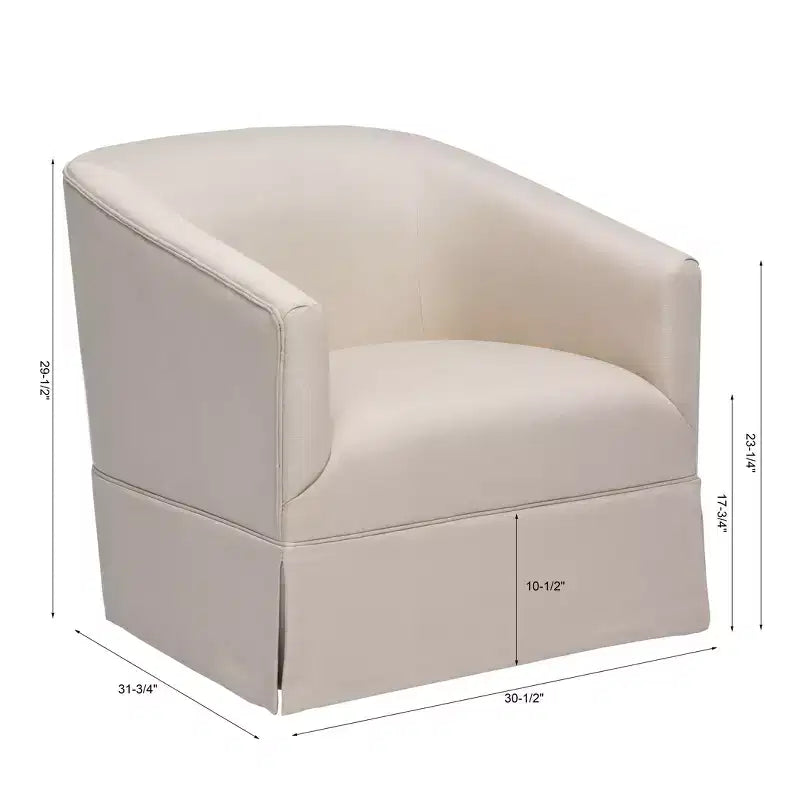 Fauteuil d'appoint pivotant Comfort Pointe Elm avec jupe