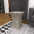 Table d'appoint contemporaine incrustée de coquillages - Olivia & May