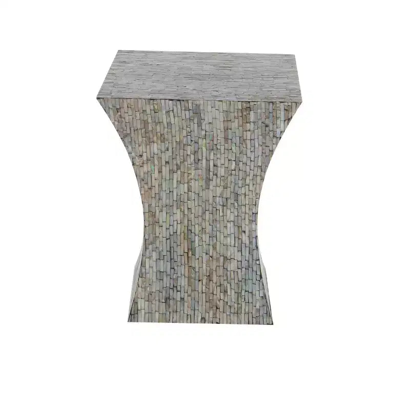 Table d'appoint contemporaine incrustée de coquillages - Olivia & May