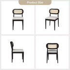 Lot de 2 chaises de salle à manger Hartmut Modern Ratten avec pieds en bois massif ART OF LIVING DESIGNS