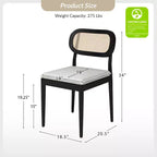 Lot de 2 chaises de salle à manger Hartmut Modern Ratten avec pieds en bois massif ART OF LIVING DESIGNS