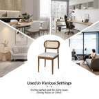 Lot de 2 chaises de salle à manger Hartmut Modern Ratten avec pieds en bois massif ART OF LIVING DESIGNS