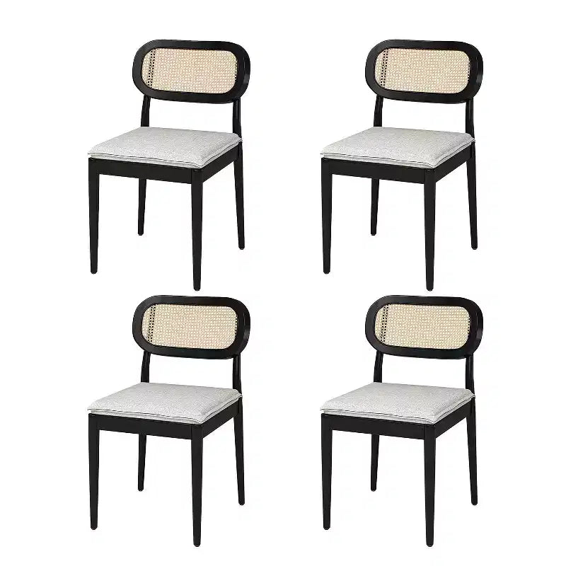 Lot de 2 chaises de salle à manger Hartmut Modern Ratten avec pieds en bois massif ART OF LIVING DESIGNS