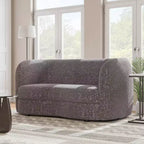 HOMES: Inside + Out Canapé deux places 63,75 po en tissu bouclé incurvé style Boho Pinehush avec coussins à ressorts ensachés