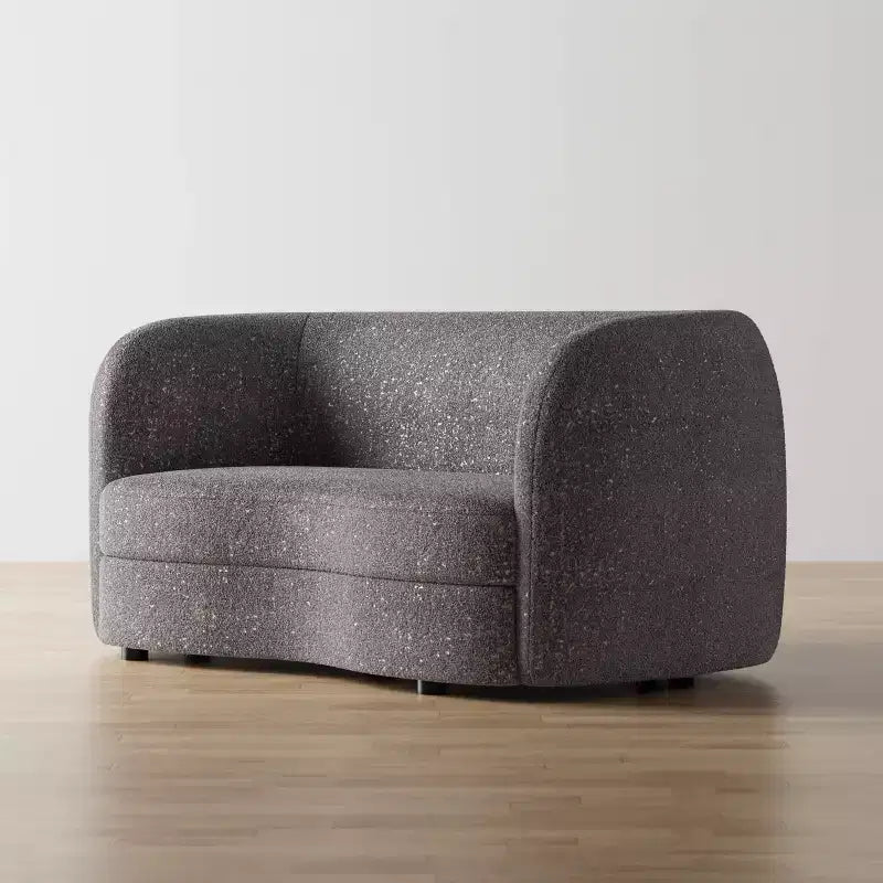 HOMES: Inside + Out Canapé deux places 63,75 po en tissu bouclé incurvé style Boho Pinehush avec coussins à ressorts ensachés