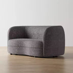 HOMES: Inside + Out Canapé deux places 63,75 po en tissu bouclé incurvé style Boho Pinehush avec coussins à ressorts ensachés
